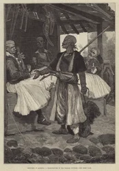 Croquis en Albanie, un montreur d